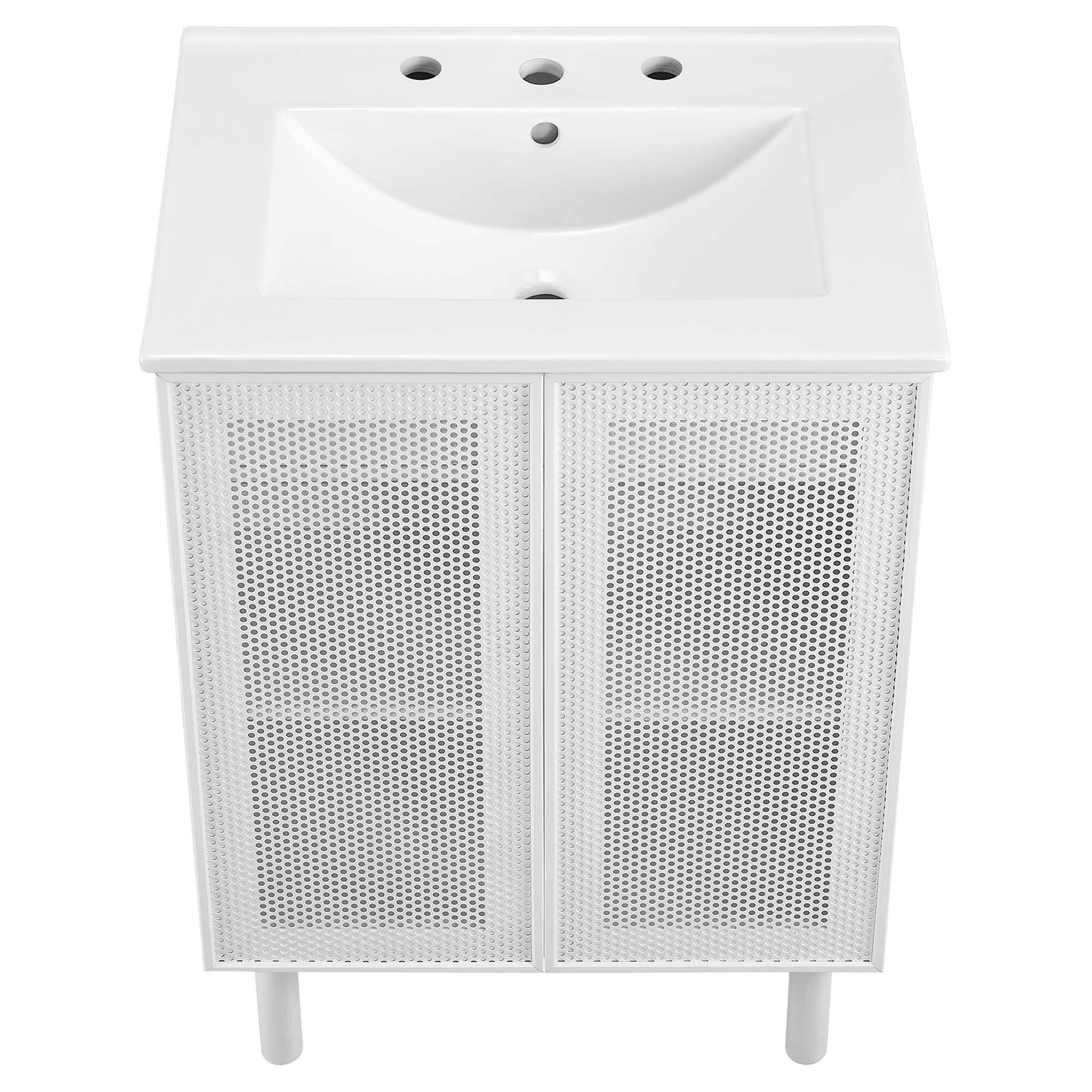 Alt View 5. Modway - Calla Bathroom Vanity Basin Included by Modway - White White.