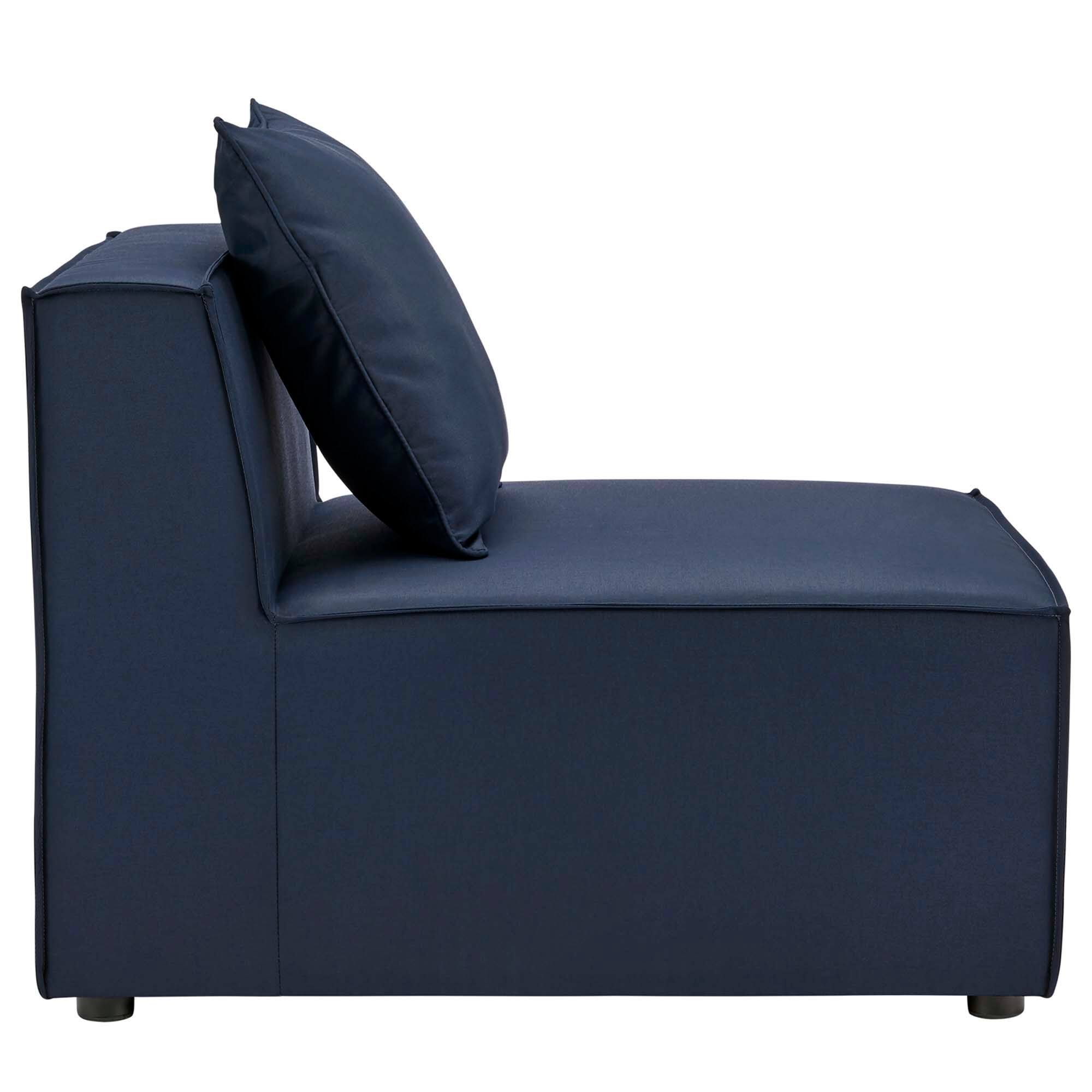 Back. Modway - Saybrook Outdoor Patio Upholstered Sectional Sofa Armless Chair by Modway - Navy Blue.