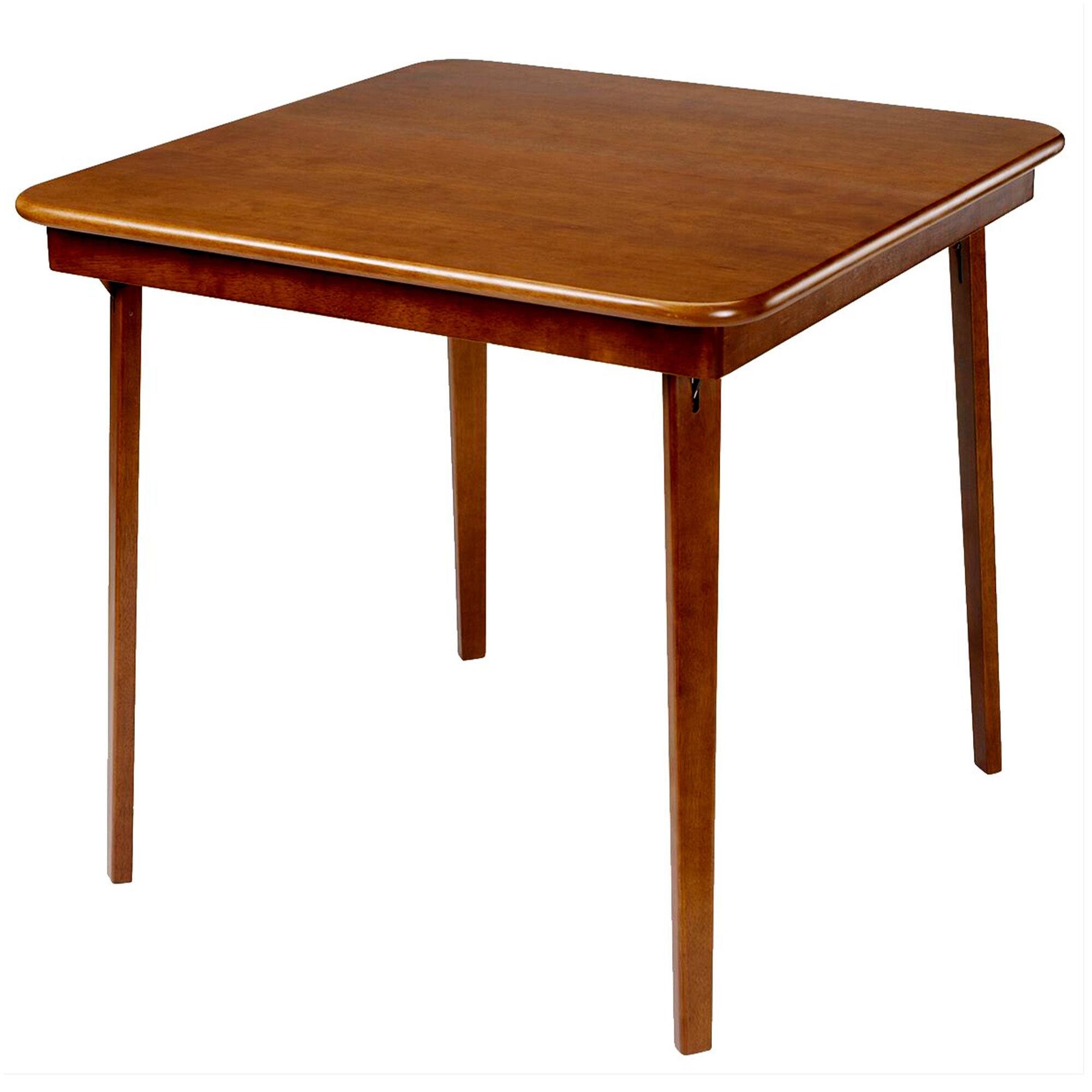 Front. Stakmore - Stakmore Straight Edge 32" Square Folding Card Table, Fruitwood Finish - Fruitwood.