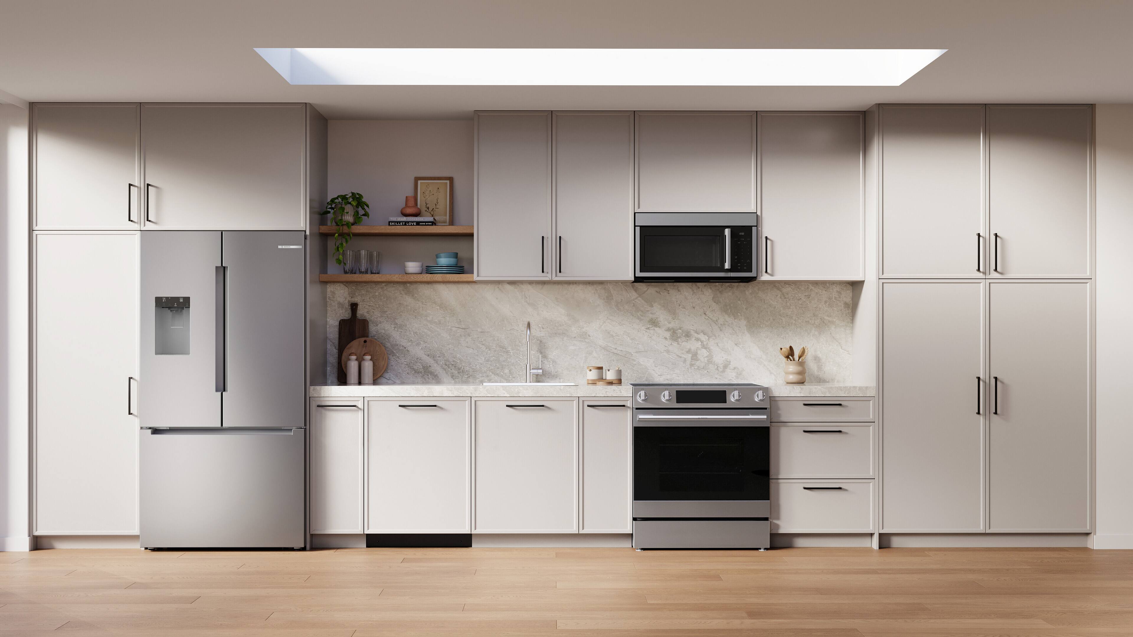 Alt View 10. Bosch - 300 Series 24" Top Control Smart Built-In Tub Dishwasher with 3rd Rack and Zone Wash, 46 dBA - Custom Panel Ready.