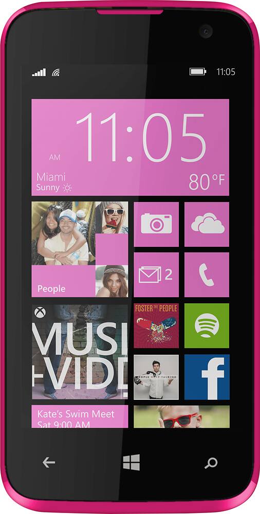 Front. BLU - Win JR Smartphone - Wireless LAN - 4G - Bar - Pink.