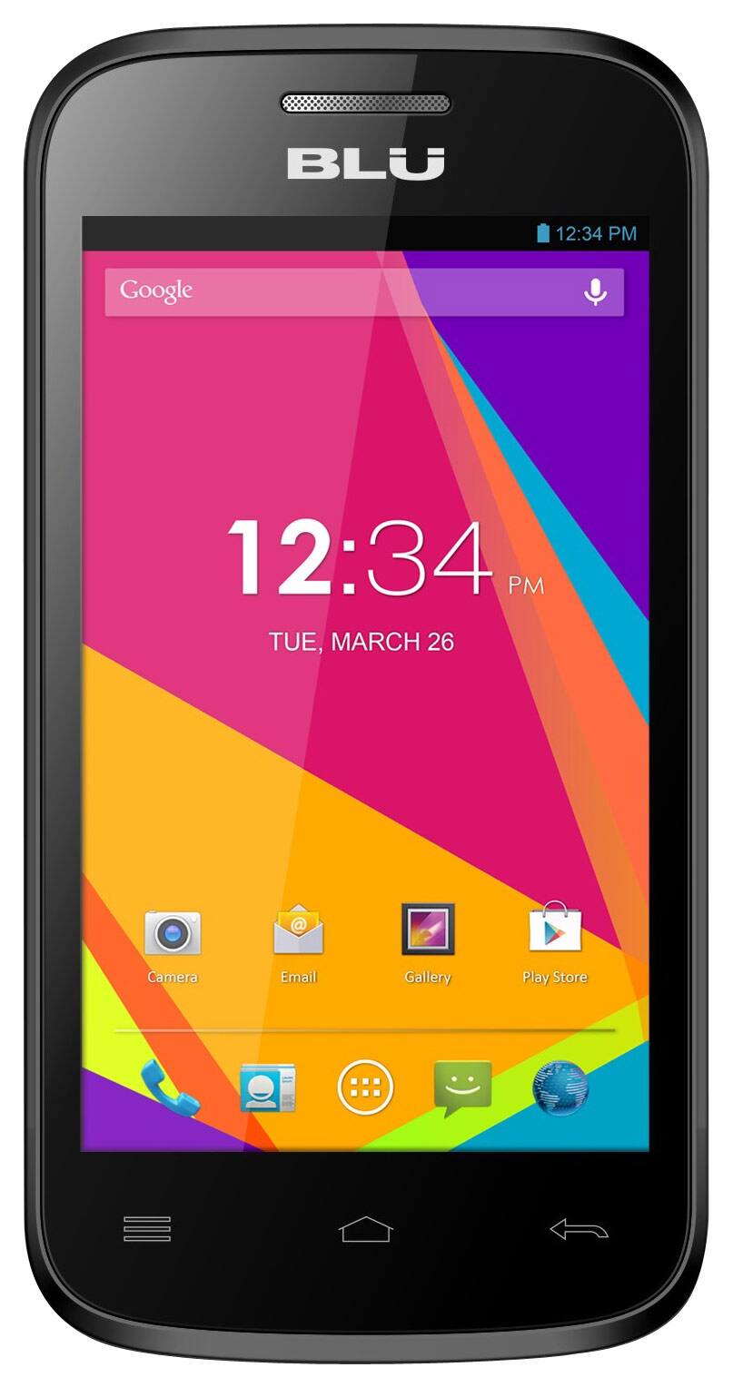 Front. BLU - Dash Jr. 4.0 K D142k Cell Phone (Unlocked) - Black.