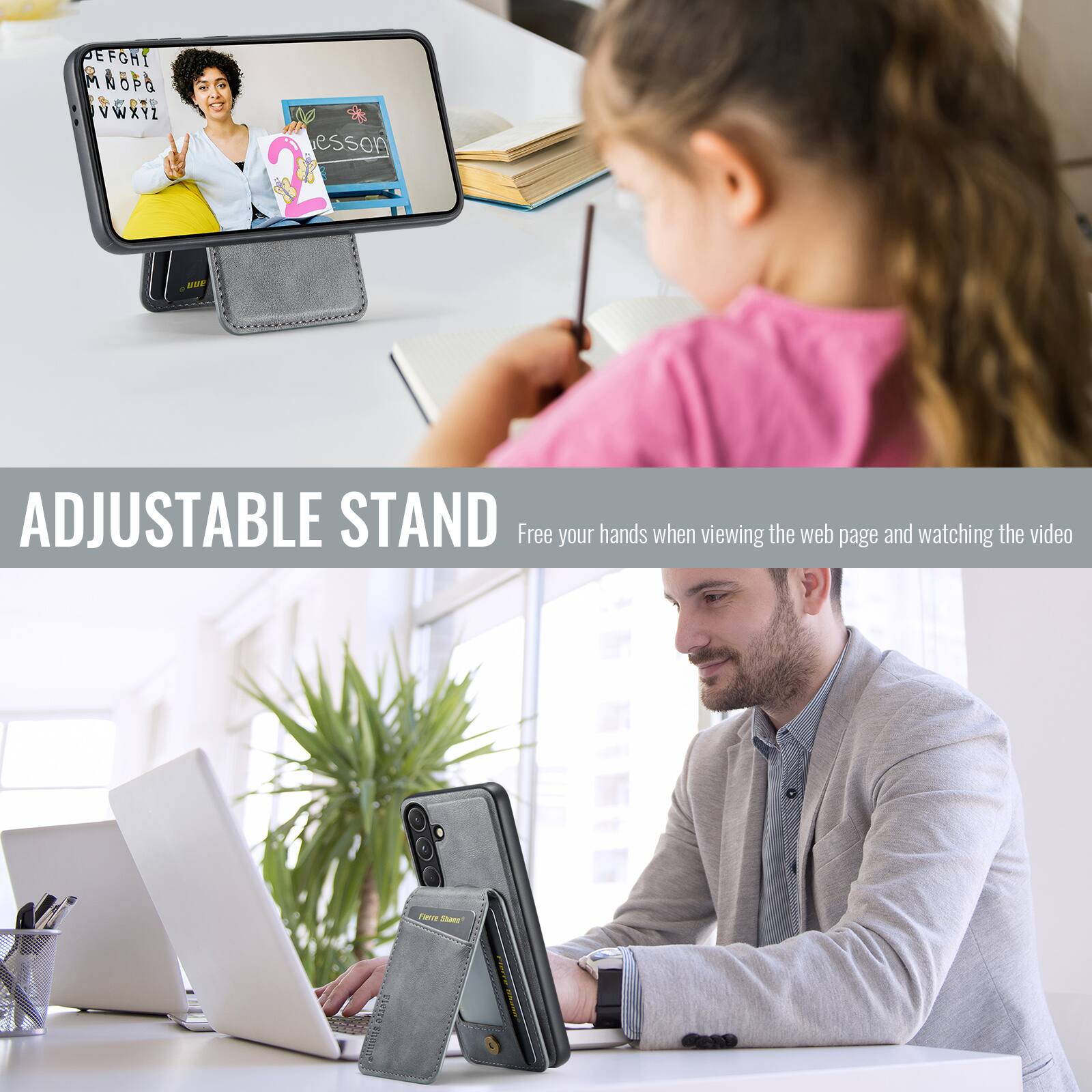 ADJUSTABLE STAND  
Free your hands when viewing the web page and watching the video