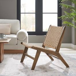 Saoirse Woven Rope Wood Accent Lounge Chair by Modway - Walnut Natural