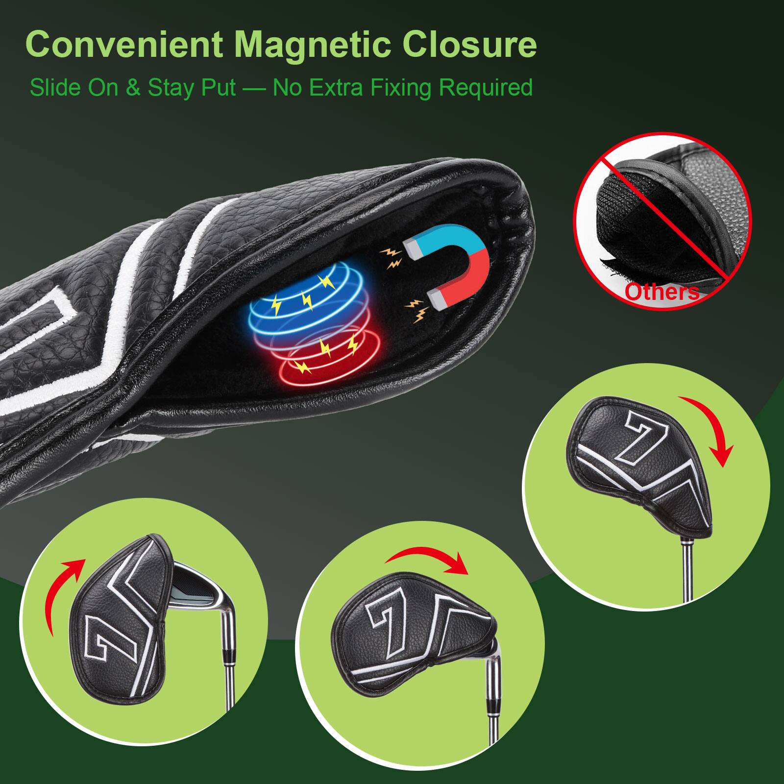 Convenient Magnetic Closure  
Slide On & Stay Put — No Extra Fixing Required  

Others