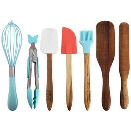 Gibson - Home General Store 7 Piece Acacia Wood and Silicone Mini Kitchen Tool Set - Multi