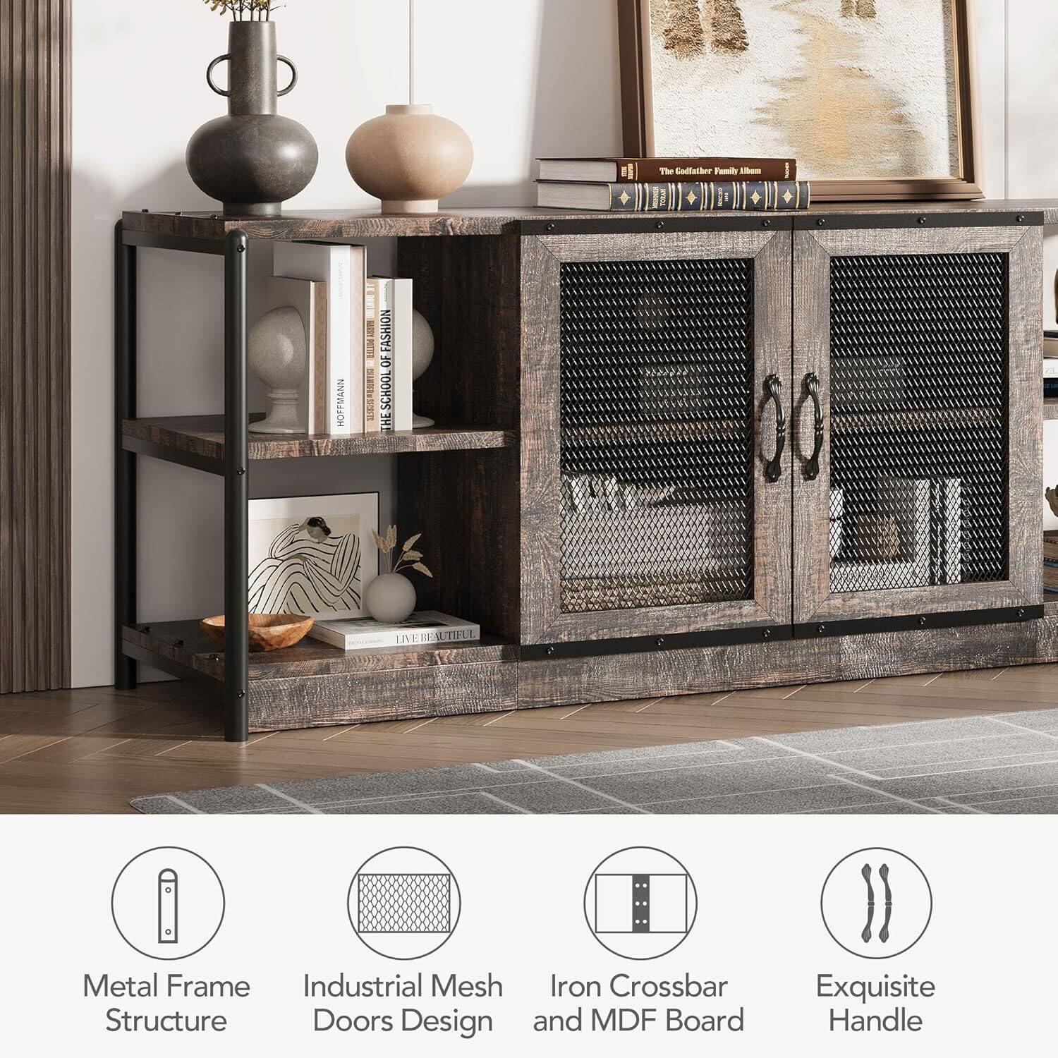 The Cnllather Fumile Shes PE HOFFMANN FASHION SCHOOL LIVE UTILE 1 Metal Frame Industrial Mesh Iron Crossbar Structure Doors Design and MDF Board Exquisite Handle

- Metal Frame Structure
- Industrial Mesh Doors Design
- Iron Crossbar and MDF Board
- Exquisite Handle