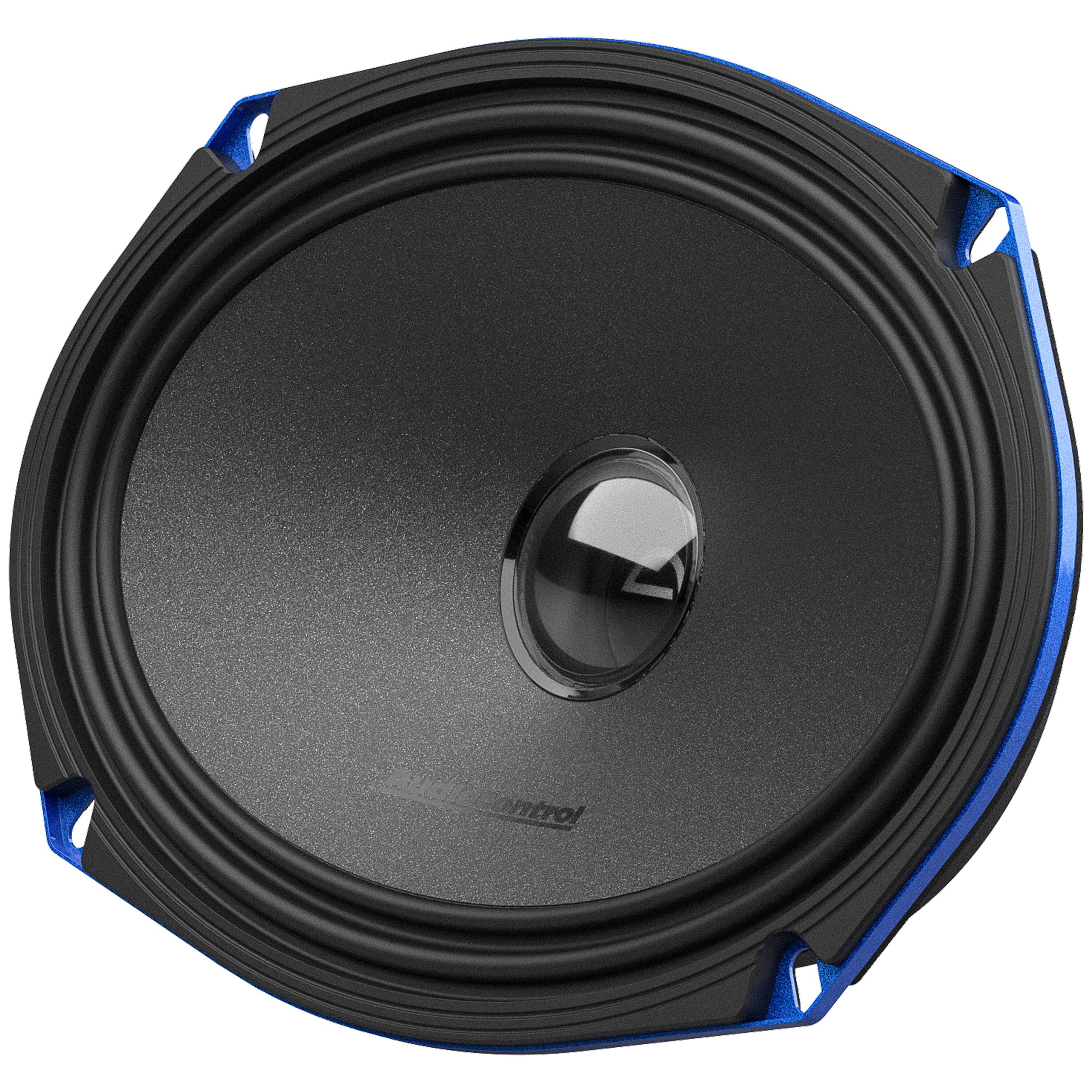 Adicontrol is a company that specializes in producing high-quality audio equipment, including speakers and subwoofers. The image features a black and blue speaker, which is likely one of their products. The speaker has a blue ring around the edge, adding a touch of color to the otherwise black speaker. The company's name, Adicontrol, is displayed prominently on the speaker, indicating that it is a product of their brand.
