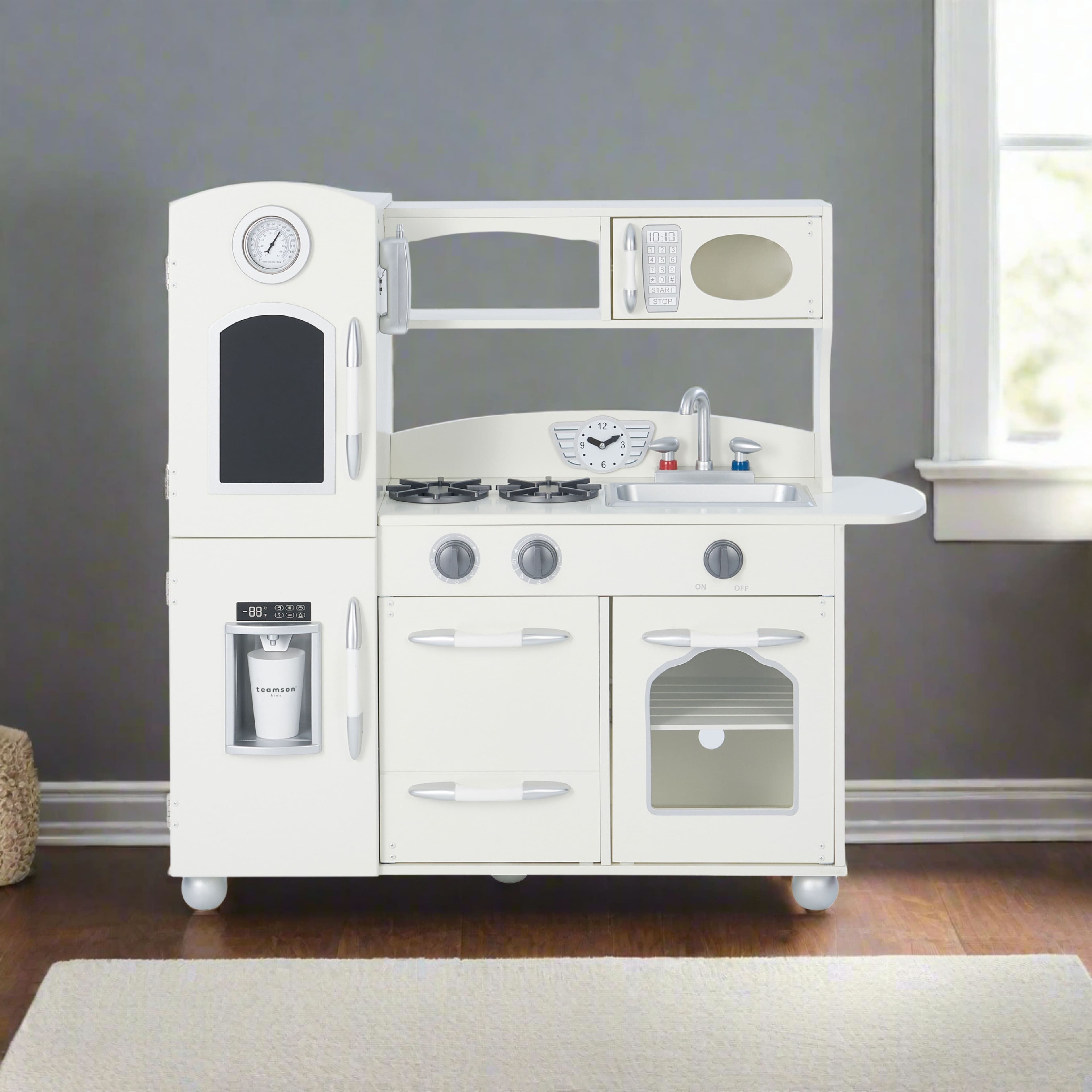 Teamson Kids - Little Chef Westchester Retro Kids Kitchen Playset, Ivory