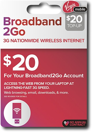 Virgin Mobile - Broadband2Go $20 Top-Up Wireless Card