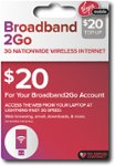 Front Standard. Virgin Mobile - Broadband2Go $20 Top-Up Wireless Card.
