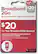 Front Standard. Virgin Mobile - Broadband2Go $20 Top-Up Wireless Card.