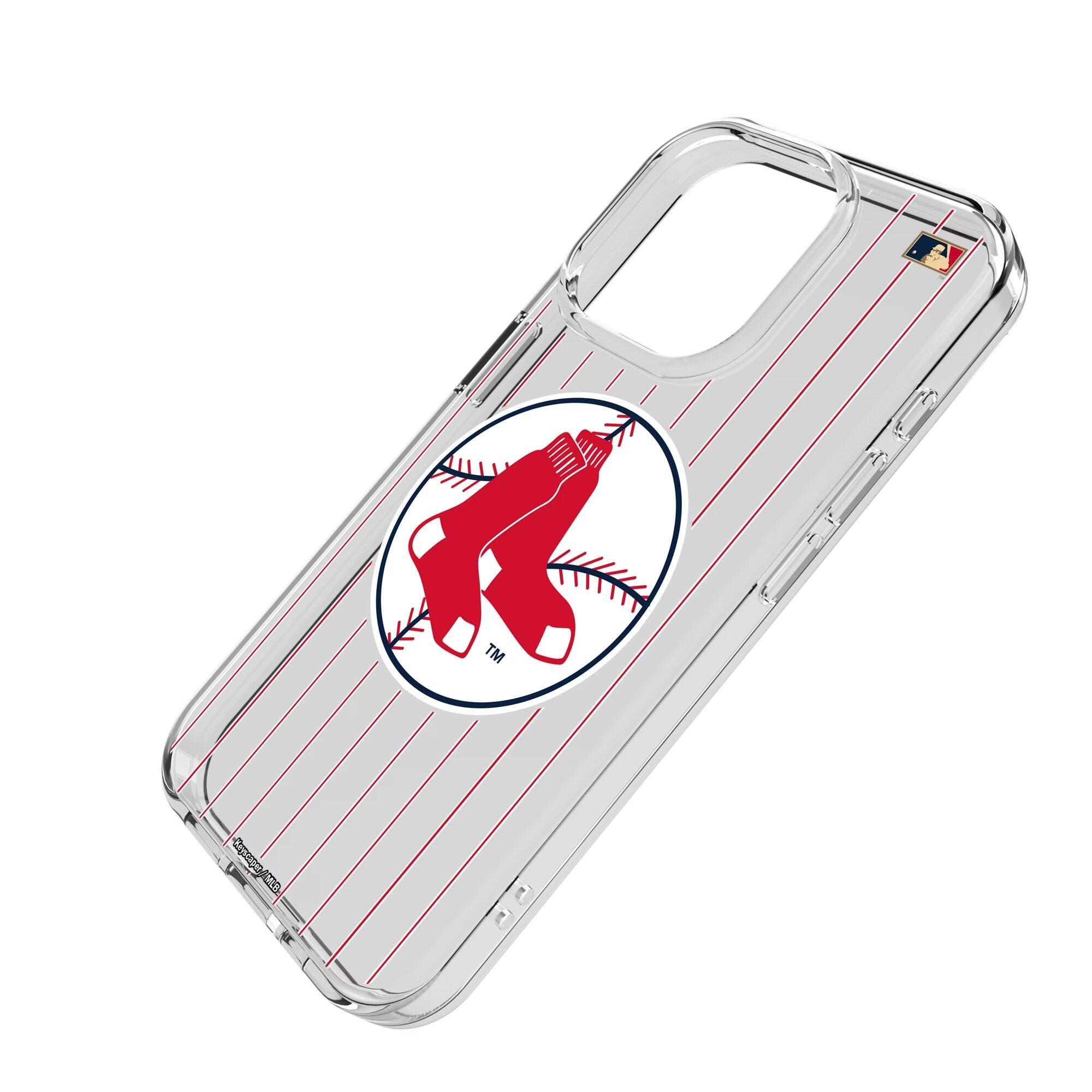 Alt View 1. Keyscaper - Cooperstown Pinstripe iPhone Clear Case - 13 Pro - Multicolor.