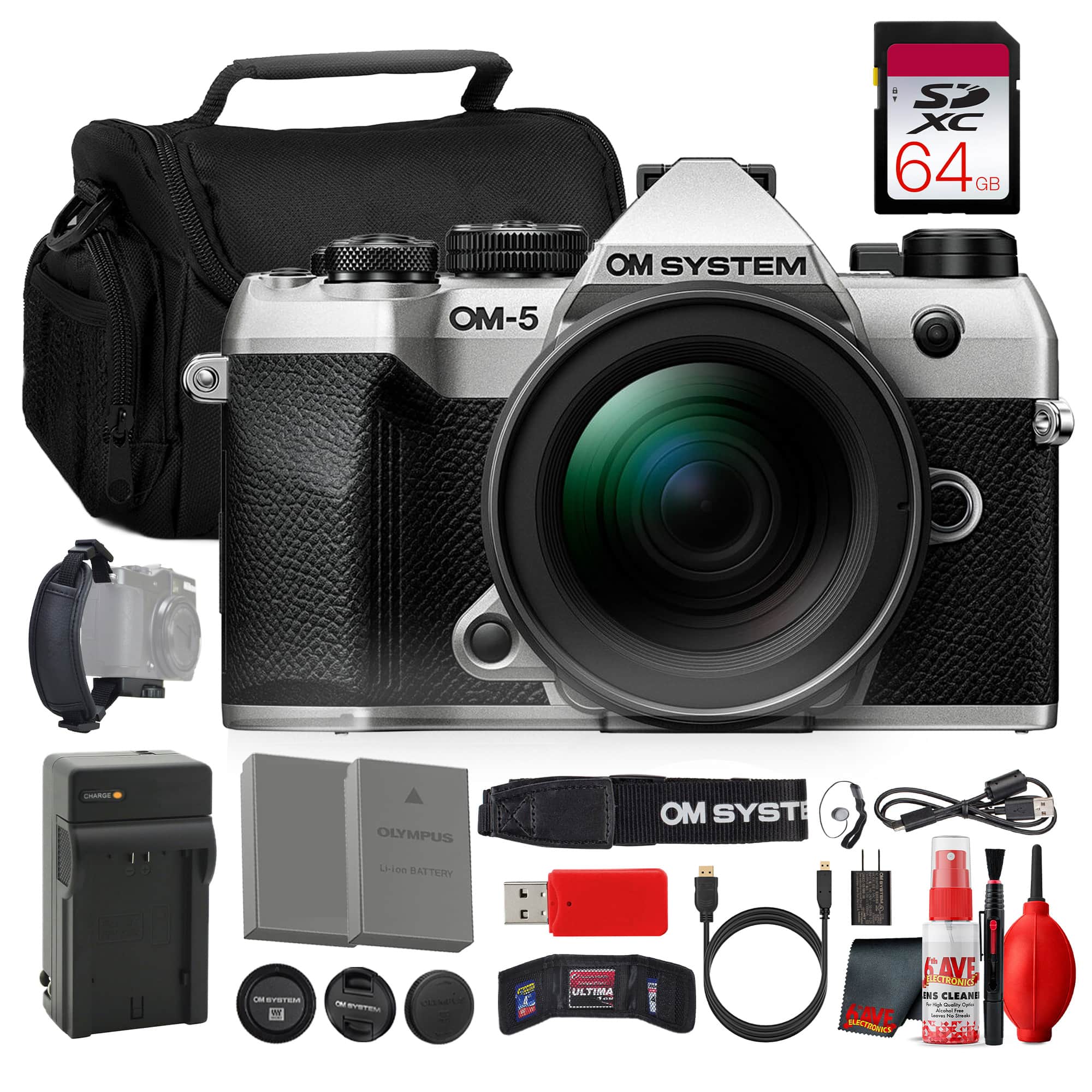 SP XC 64 GB OM SYSTEM OM-5 COAMO OLYMPUS OM SYST Uion BATTERY i SPOTENA M - - ULTIMA KAVE ELECTIONO AVE RAN dS CLEANE - - - - - : + 3
