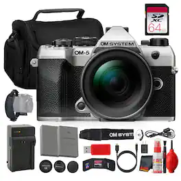 Bundle - OM System - OM-5 Mark II Mirrorless Camera + ED 12-45mm f/4 PRO Lens Silver () - Silver Advanced