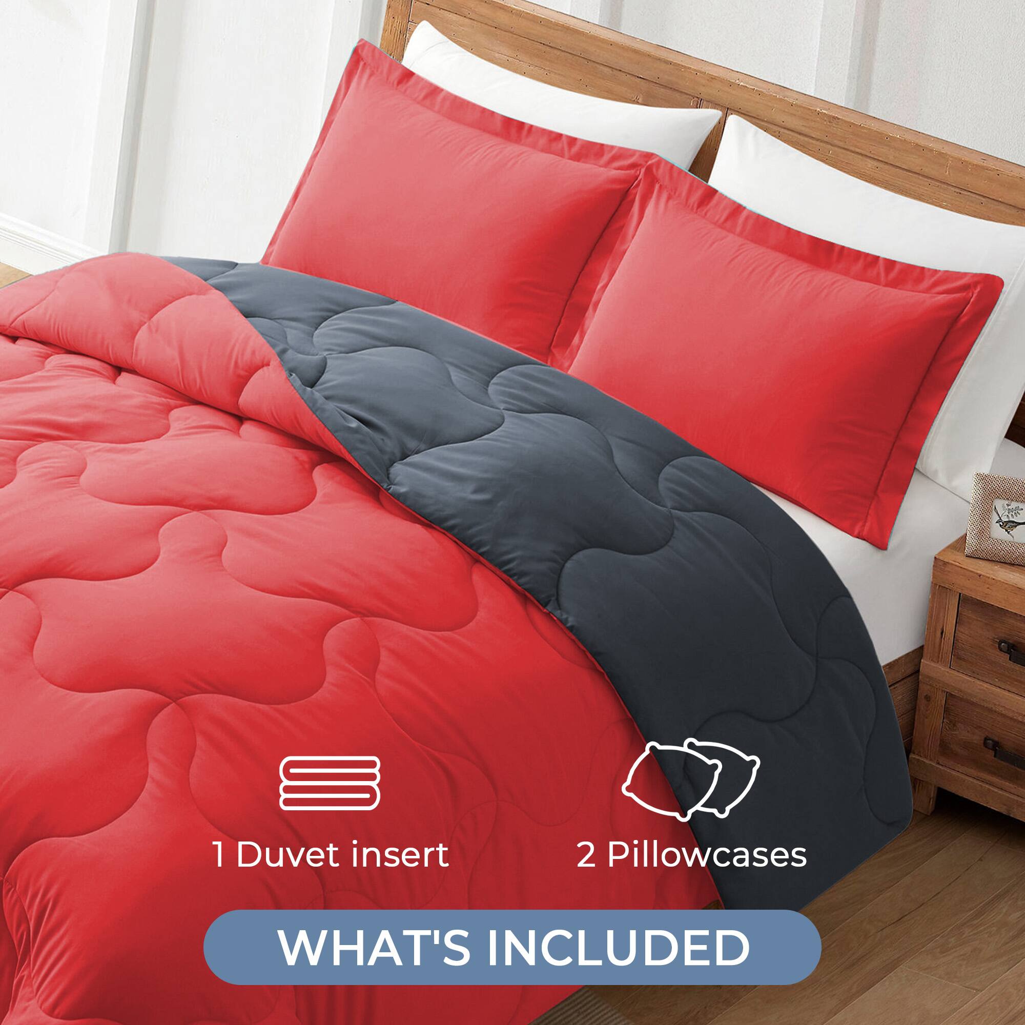 1 Duvet insert 2 Pillowcases WHAT'S INCLUDED