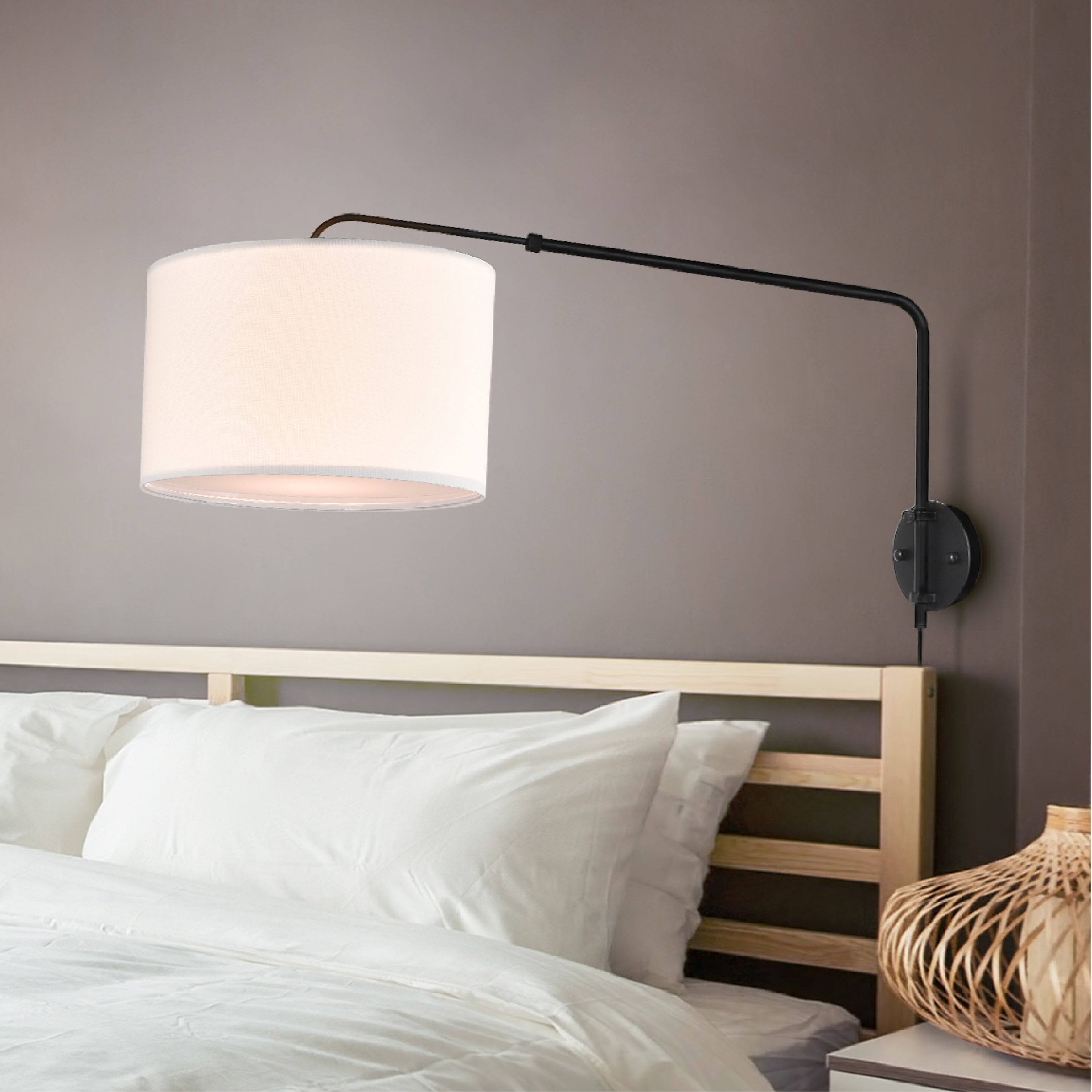 Front. Coby - COBY Wall Mount Light With Extending Swing Arm, Wall Lamp With Matte Black Finish - White.