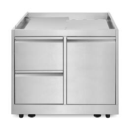 COSMO - COS-GCN323SS 32 in. Newport Collection Grill Cabinet with Drawers, Tank Mount, Soft Roll Casters - Stainless Steel