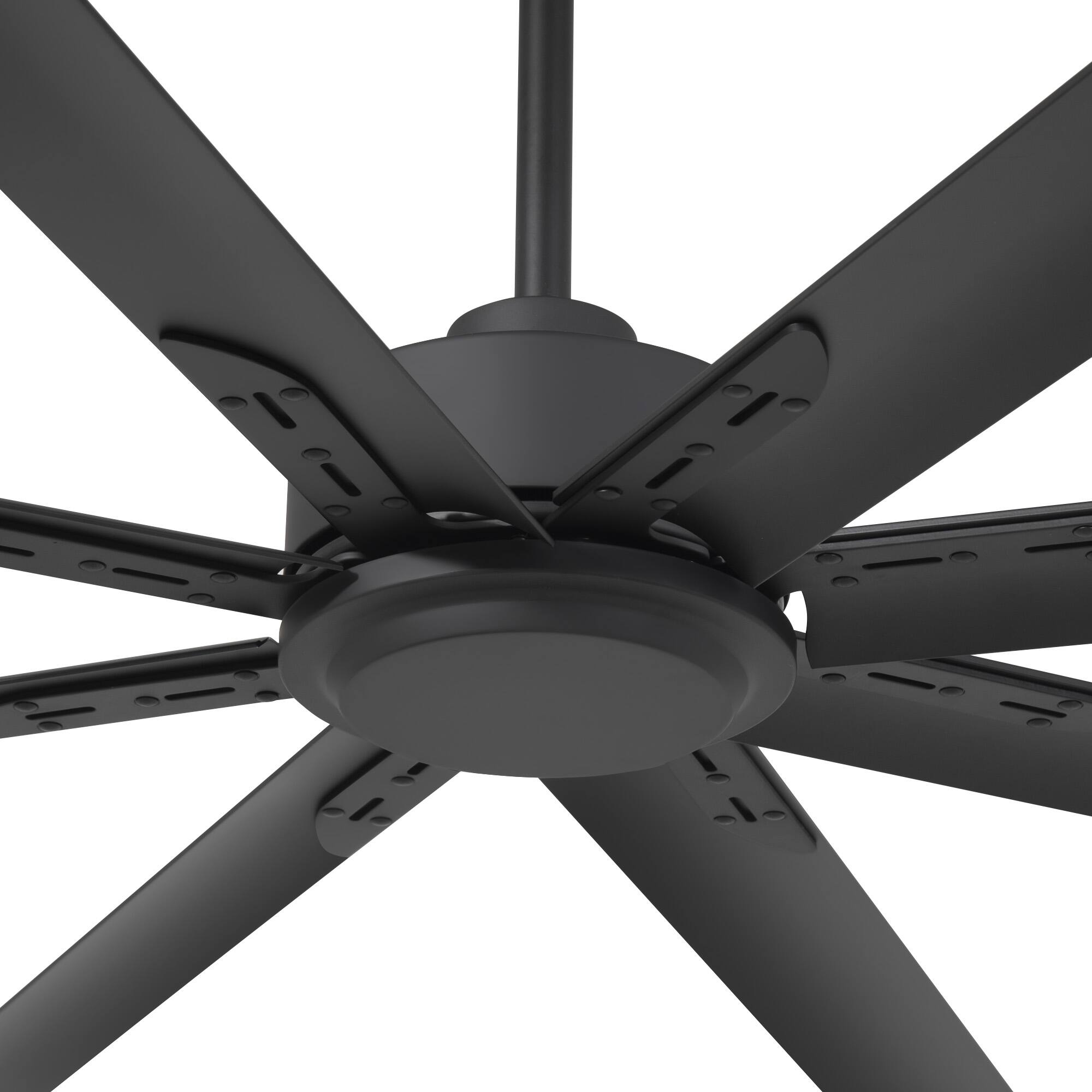 Alt View 9. Breezary - 120/144 Inch 12ft HVLS Industrial Ceiling Fan, DC Motor,  Aluminum Blades, Downrod Mount, High Airflow, Commercial Grade - 120-inch Black (8-Blade).