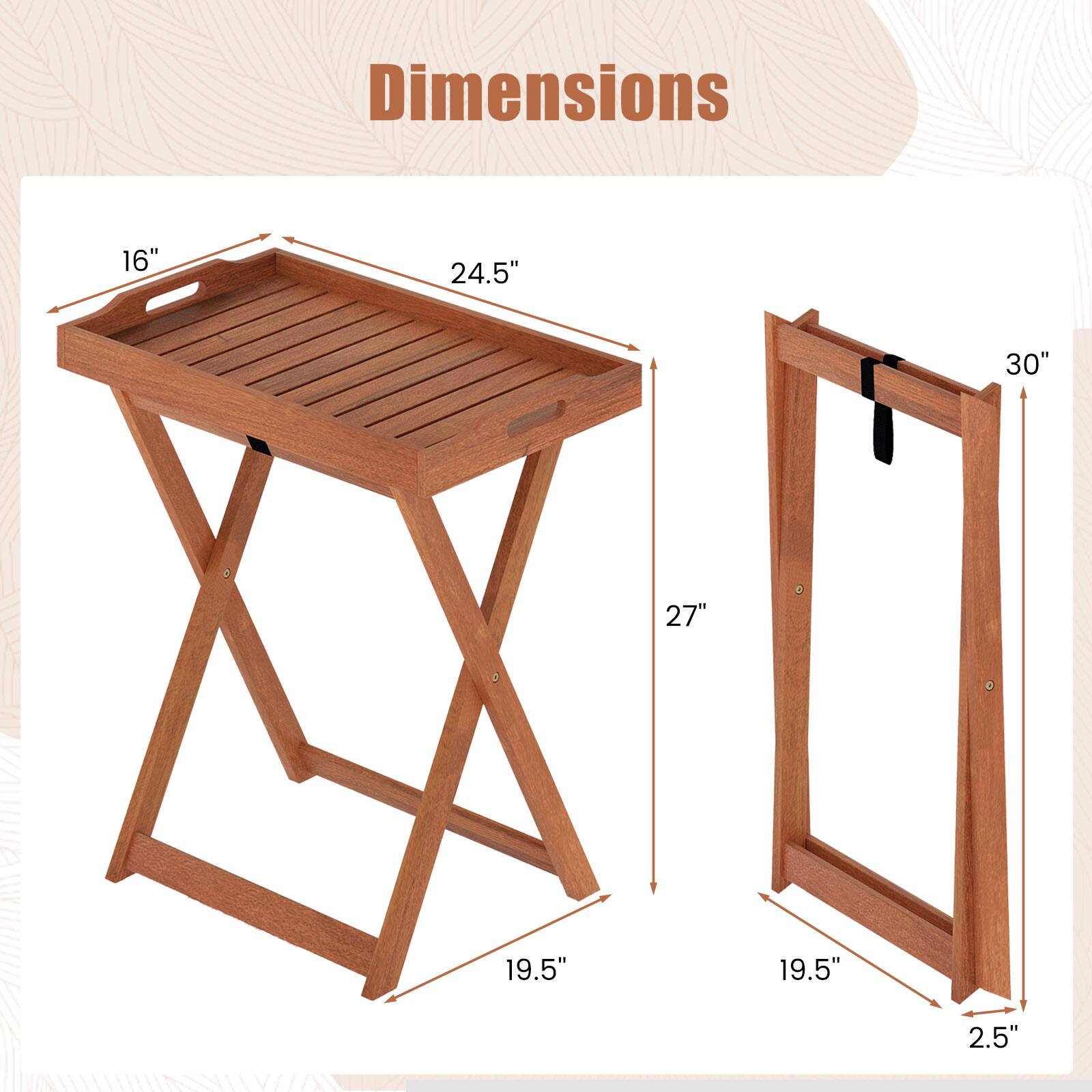 Dimensions  
16" x 24.5" x 27"  
19.5" x 19.5" x 30"  
2.5"