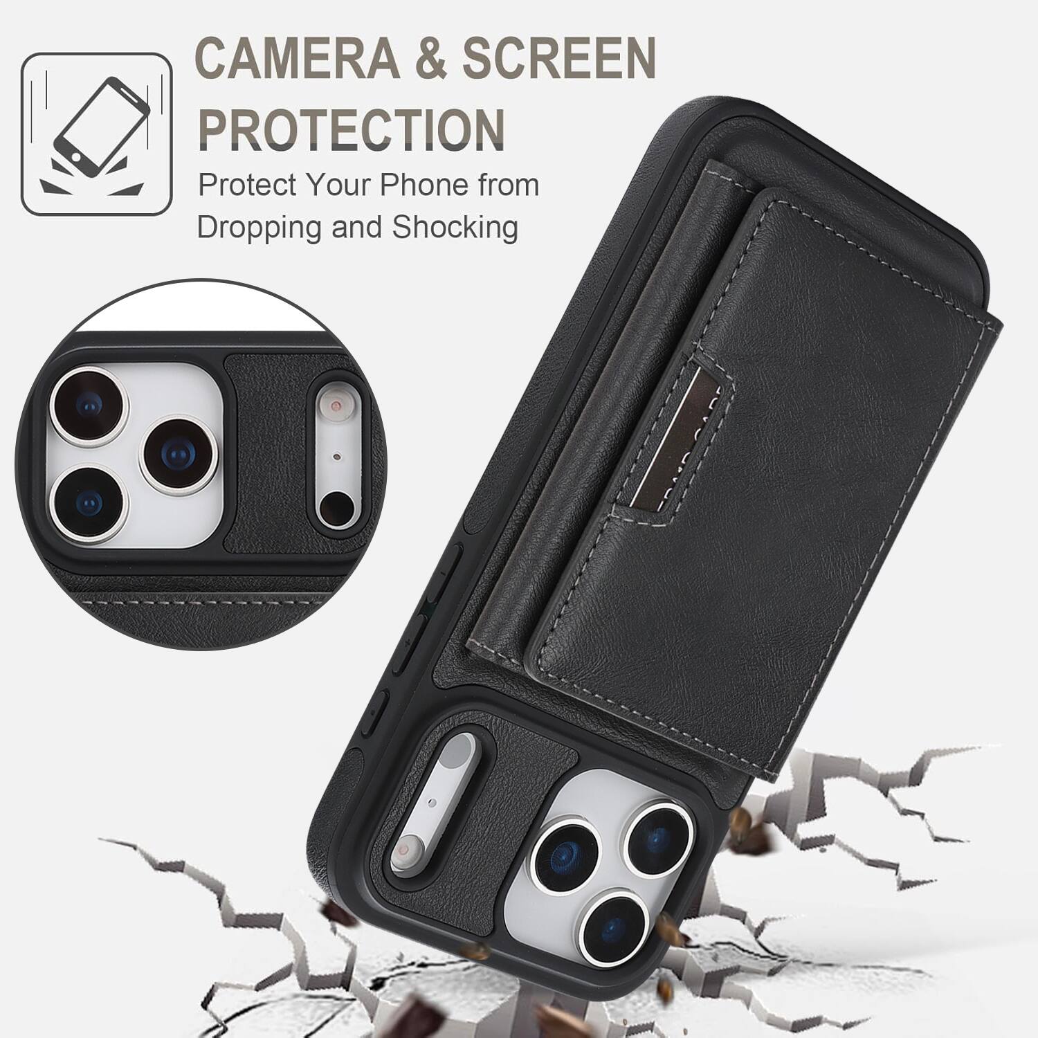 CAMERA & SCREEN PROTECTION  
Protect Your Phone from Dropping and Shocking