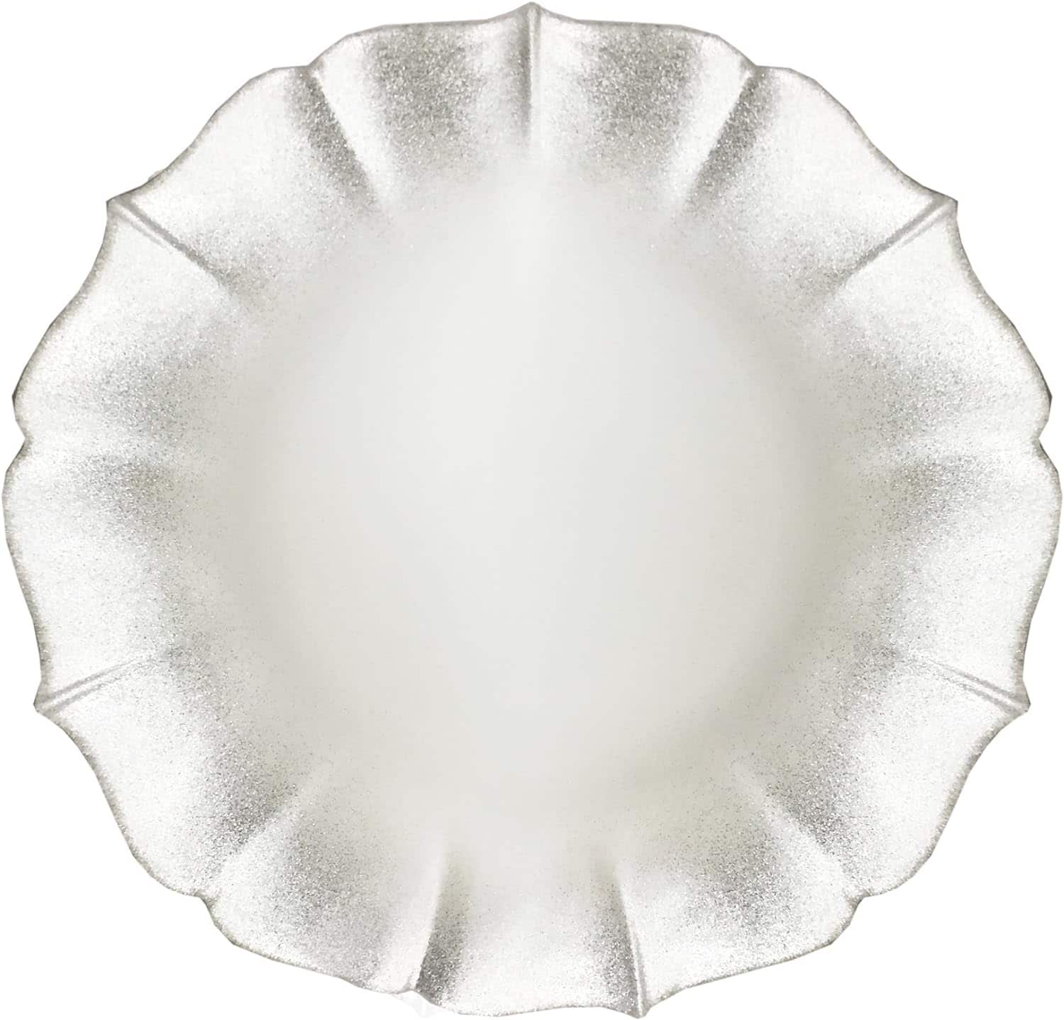 "American Atelier - Contessa Glitter Rim with Pearl White Charger Plate 13""D - Silver" price history on PriceWatchPro