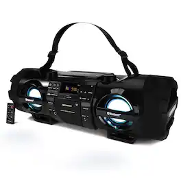Emerson - EPB-3001 Portable Bluetooth CD Player Boombox Stereo System with AM/FM Radio (EPB-3001) - Black