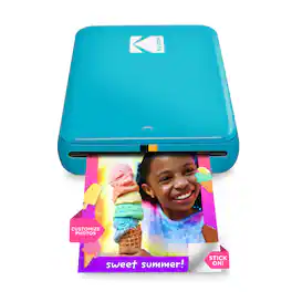 Kodak - Step Mobile Instant Photo Printer 2x3", Compatible with iOS, Android & Bluetooth - Blue