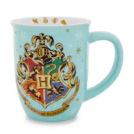 Silver Buffalo - Harry Potter Hogwarts Holiday Wide-Rim Ceramic Latte Mug | Holds 16 Ounces - Multi-Color