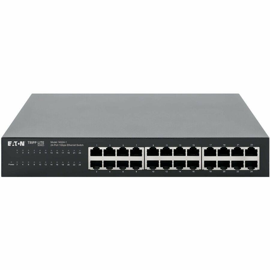 EATON TRIPP LITE SERIES  
Model: NG24-1  
24-Port 1 Gbps Ethernet Switch  

Power  
1 2 3 4 5 6 7 8 9 10 11 12 13 14 15 16 17 18 19 20 21 22 23 24