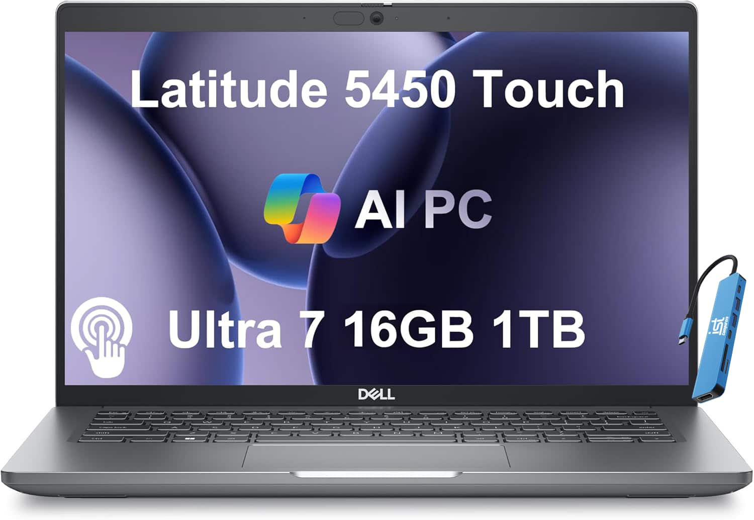 Dell - Latitude 5450 14" FHD Touchscreen Laptop - Intel Core Ultra 7 with 16GB Memory - 1TB SSD - Thunderbolt 4 - Win 11 Pro - Gray