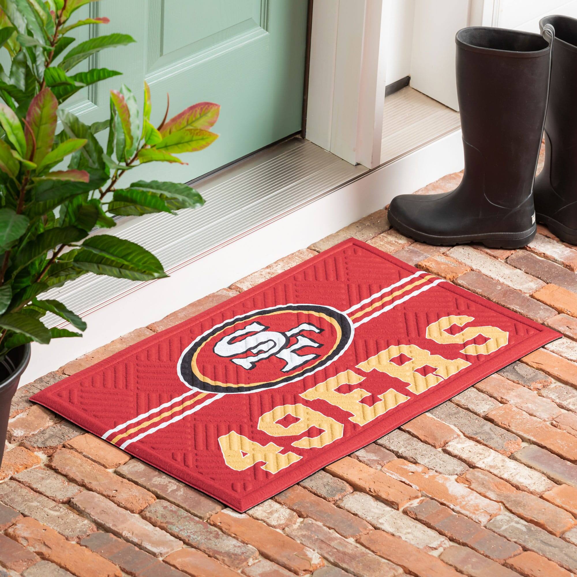 Alt View 2. Evergreen Enterprises - San Francisco 49ers Embossed Door Mat - Multicolor.