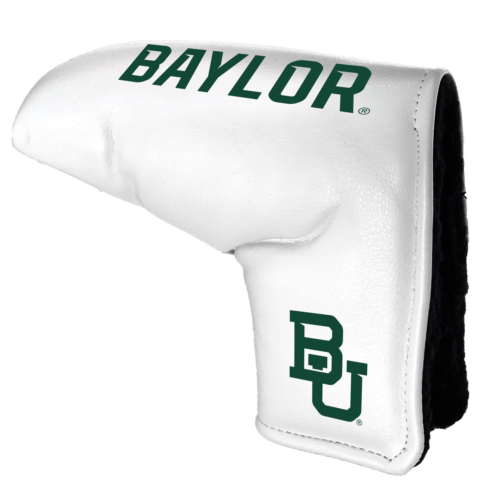 Front. Team Golf - Baylor Bears Tour Blade Putter Cover - White.