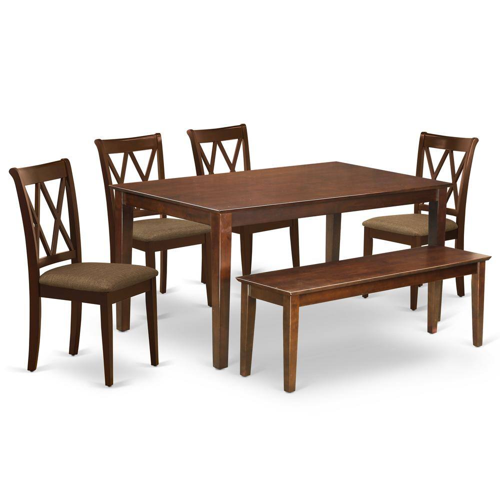 Back. East West Furniture - Dining Room Set Mahogany - Brown.