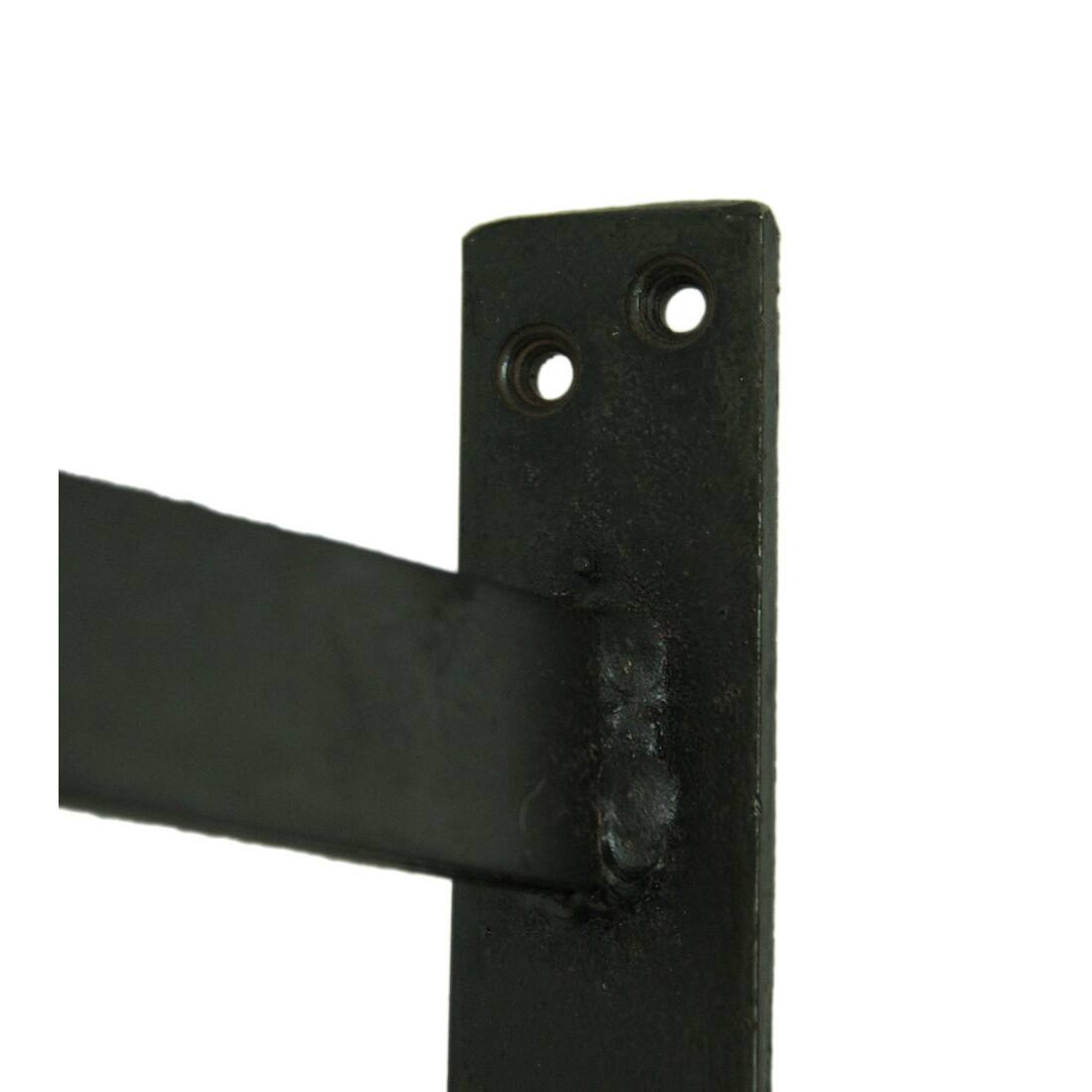 Alt View 2. Zeckos - Rustic Vintage Style Metal and Wood Pulley and Hook Wall Hanging - Black.