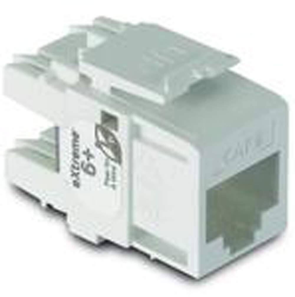 Left. Leviton - Extreme 6+ QuickPort Connector, CAT 6, 25-Pack, 61110-BW6 - White.