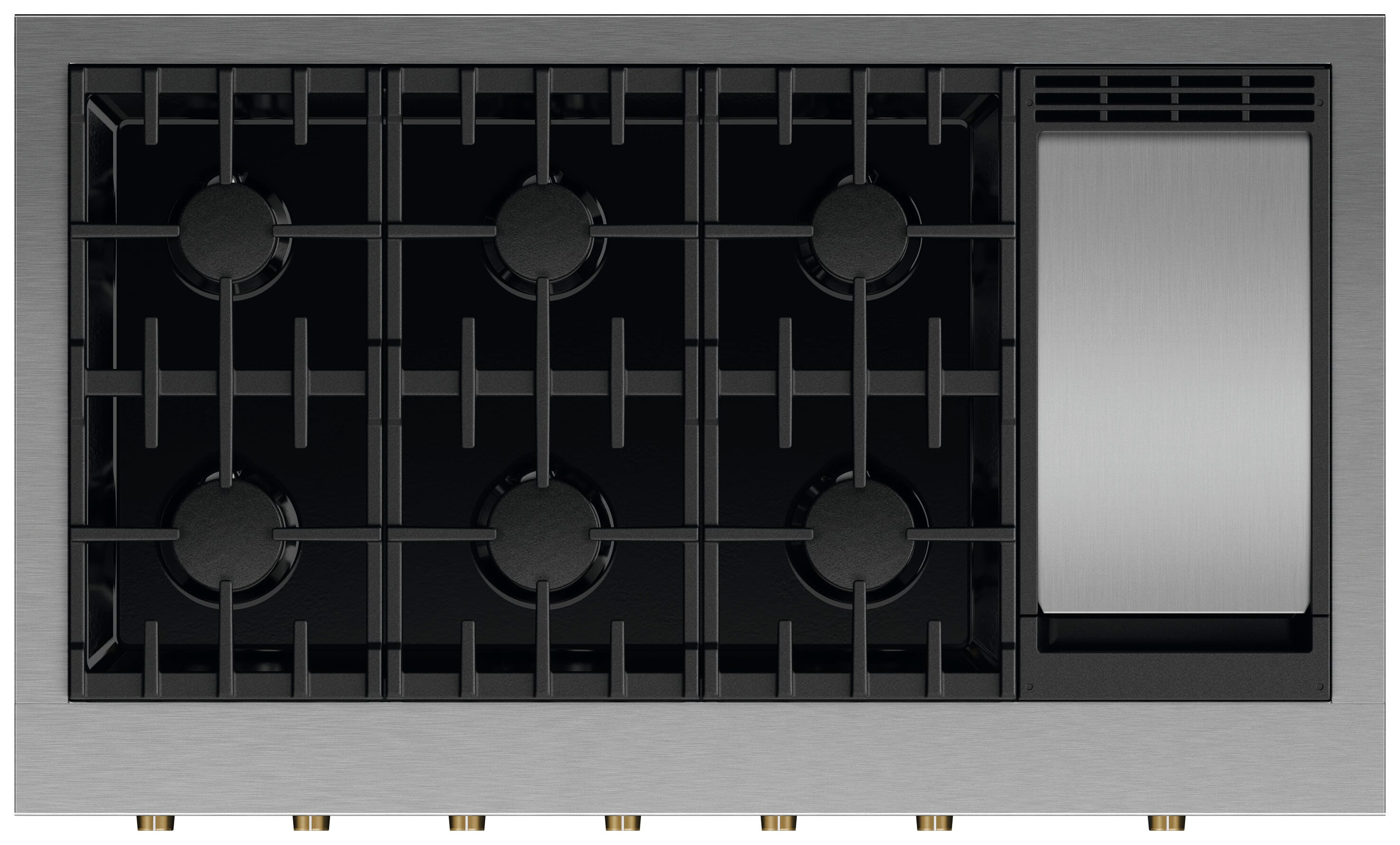 Alt View 14. Fisher & Paykel - Pro Rangetop Dial Kit, 48 in, 6 Burner - Brass.