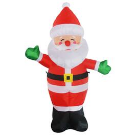 GOOSH Inflatables - GOOSH 5 FT Christmas Inflatables Santa Claus Standing Santa with Built-in LEDs - Red
