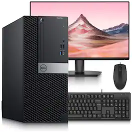 Dell - Refurbished Excellent - Optiplex 7070 Tower Computer Desktop PC | Intel i5-9th | 16GB RAM | 512GB SSD | New 24" LED | KB & Mouse | Wi-Fi | Win11