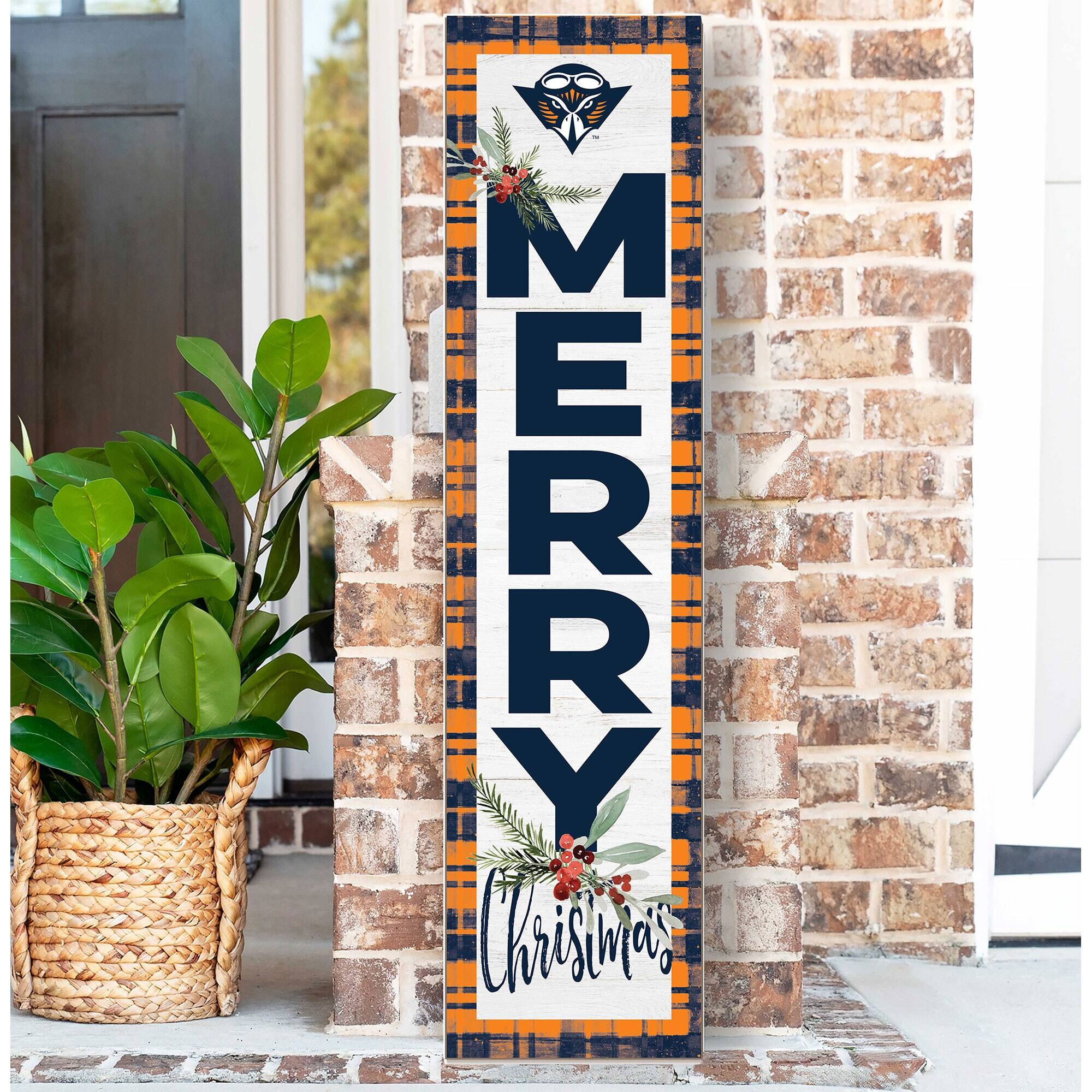 Alt View 1. Jardine - Tennessee-Martin Skyhawks 12'' x 48'' Outdoor Merry Christmas Leaner - White.