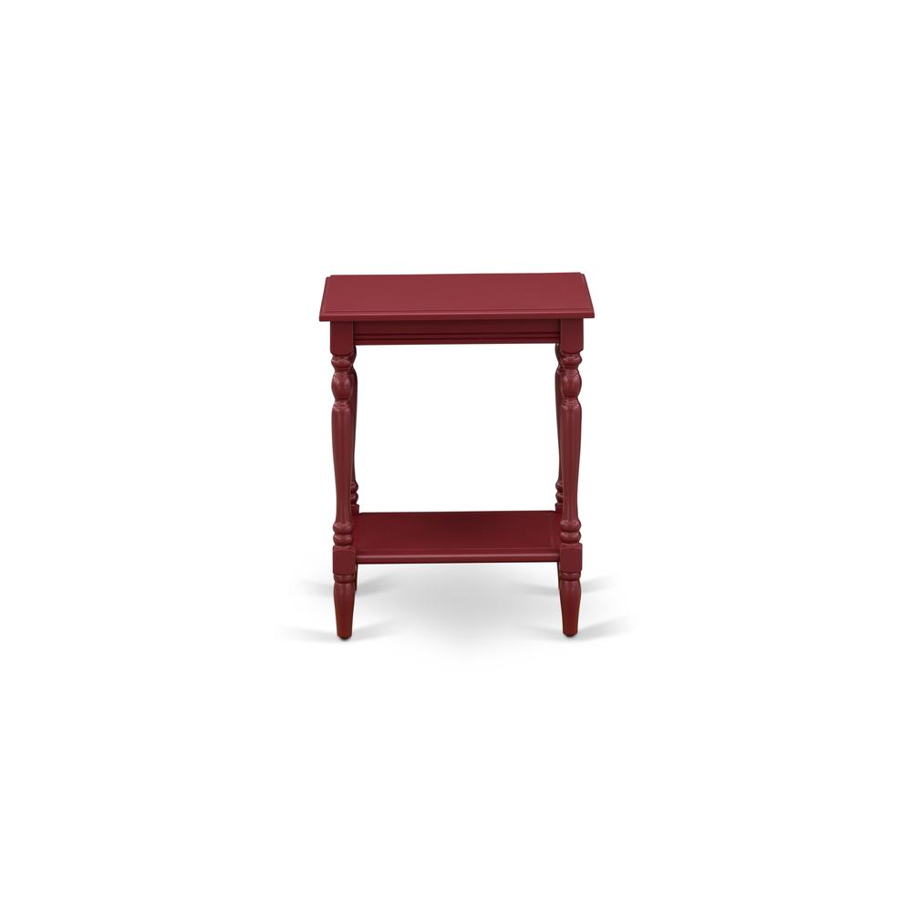 Angle. East West Furniture - East West Furniture BF-13-ET Modern End Table with Open Storage Shelf - Wood Nightstand for Small Spaces, Stable and - Burgundy.