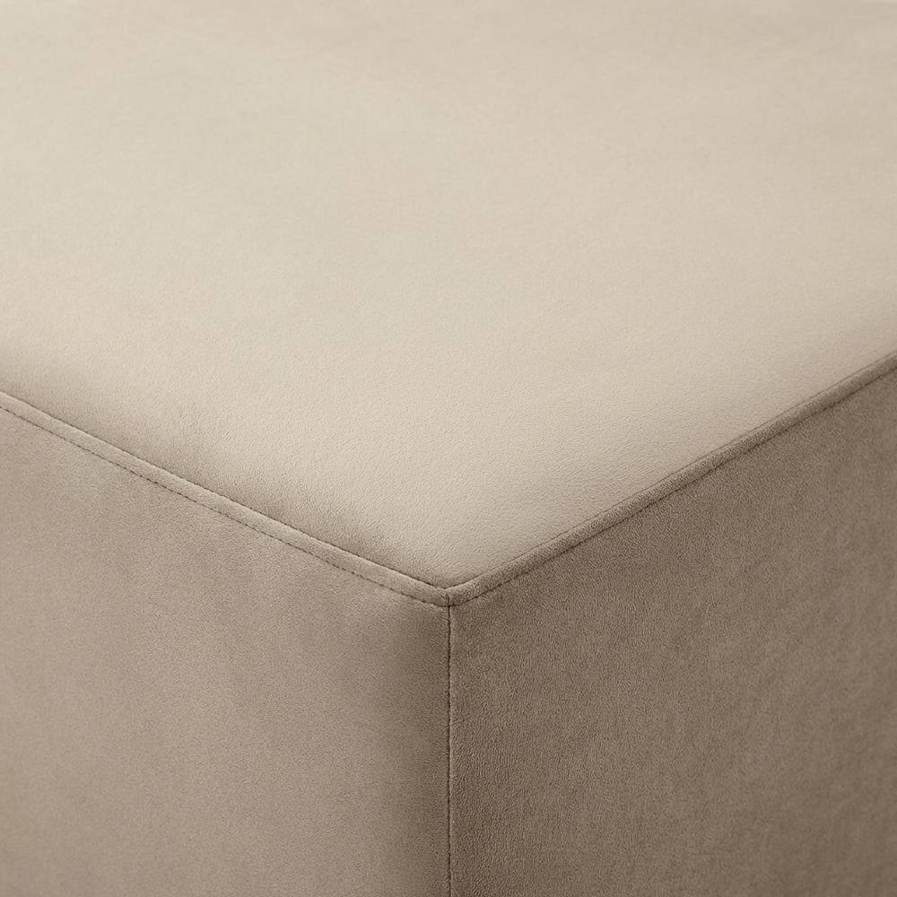 Alt View 1. Outdoor Escape - Square Performance Velvet Ottoman With Plush Upholstery And Versatile Design - Brown.