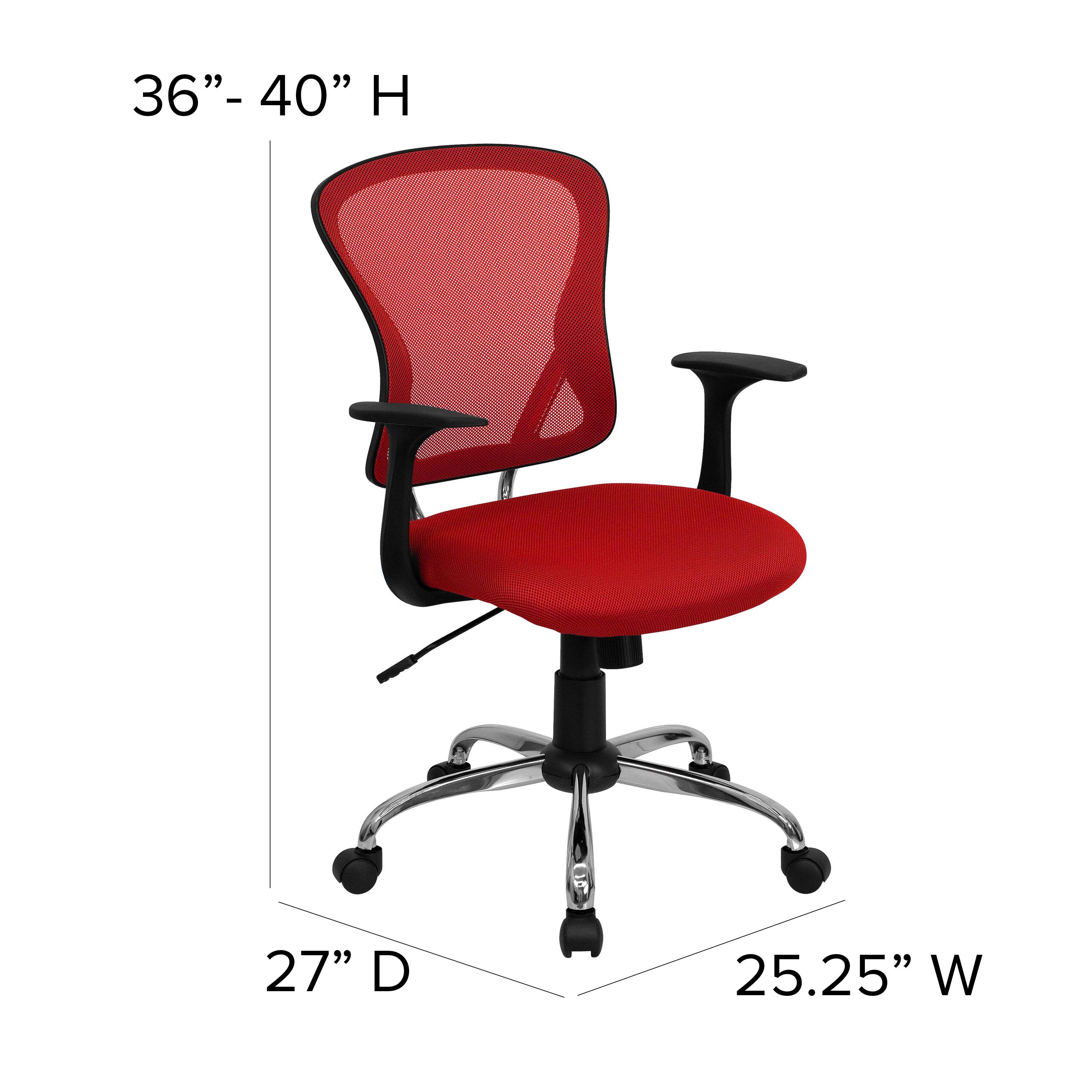 Alt View 13. Alamont Home - Alfred Contemporary Mesh Swivel Office Chair - Red.