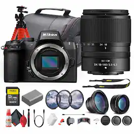 Nikon - Z50 II Lightweight Mirrorless Camera with 18-140mm f/3.5-6.3 Lens Kit - Bundle