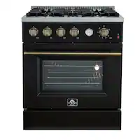 Forno Appliances - Marco 4.32 Cu. Ft. Freestanding Gas Convection Range with Dual Ring Burner - Black - Front_Zoom