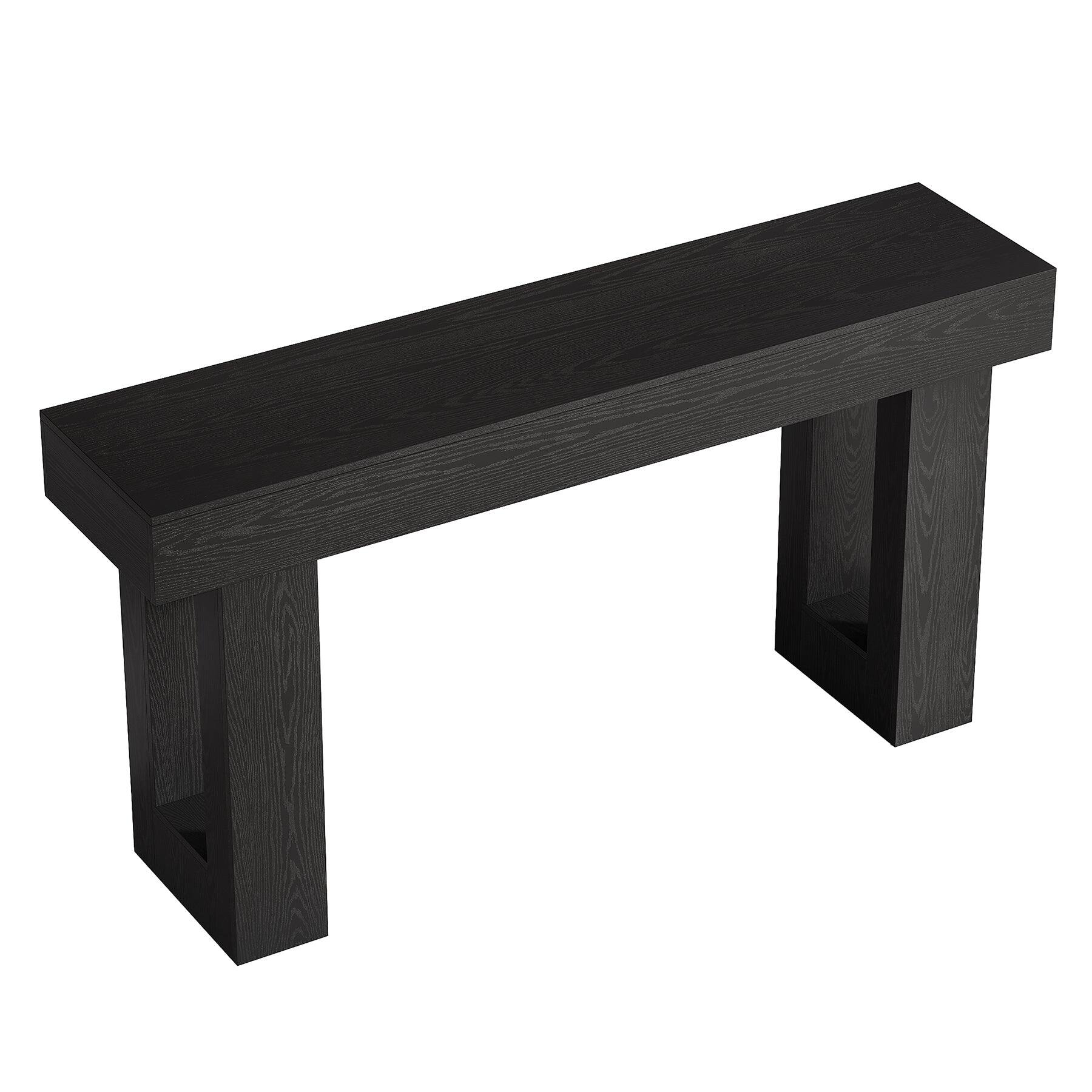 Alt View 4. Tribesigns - Console Table with Engineered Wood Construction and Rectangular Top for Entryway, Hallway and Living Room - Black.
