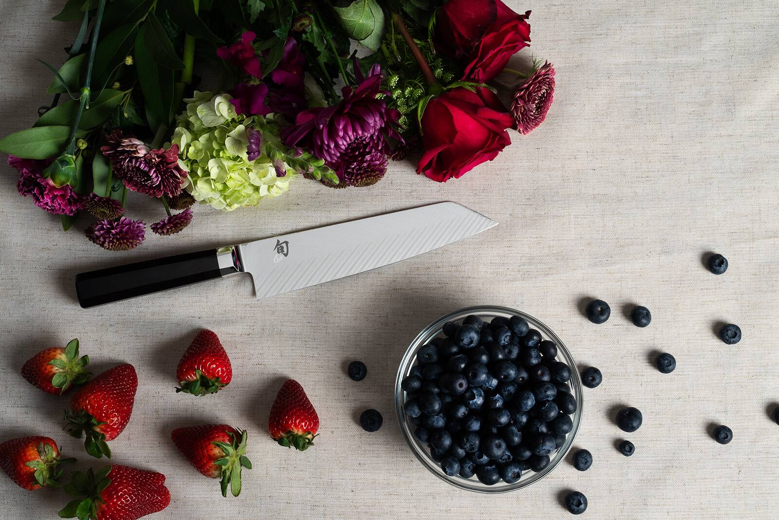 Alt View 6. Shun - Dual Core 8-Inch Kiritsuke Knife VG0017 - Black.