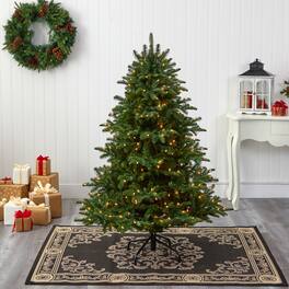 BreeBe - 5’ South Carolina Spruce Xmas Tree w/300 Lights and 1370 Tps - Multicolor
