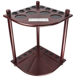 GSE Games & Sports Expert - Wood 8 Corner Style Pool Cue Rack with Score Counter, Billiard Pool Cue Rack Only - Mahogany
