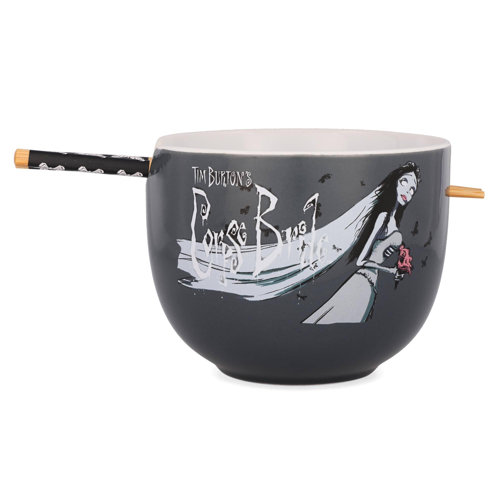 Silver Buffalo - Tim Burton's Corpse Bride Emily Butterflies Ceramic Ramen Bowl With Chopsticks - Gray price history on PriceWatchPro